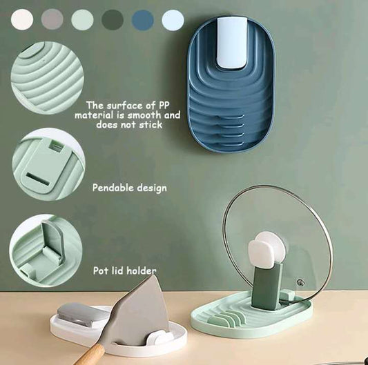 Spatula Rack Kitchen Spatula Holder Pot Lid Support Kitchen Utensil Organizer Shelf